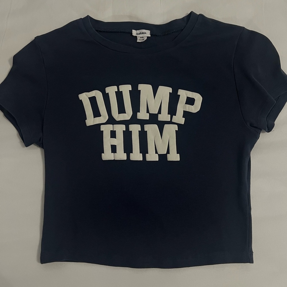 Garage Navy Blue 'Dump Him' Short Sleeve Tee